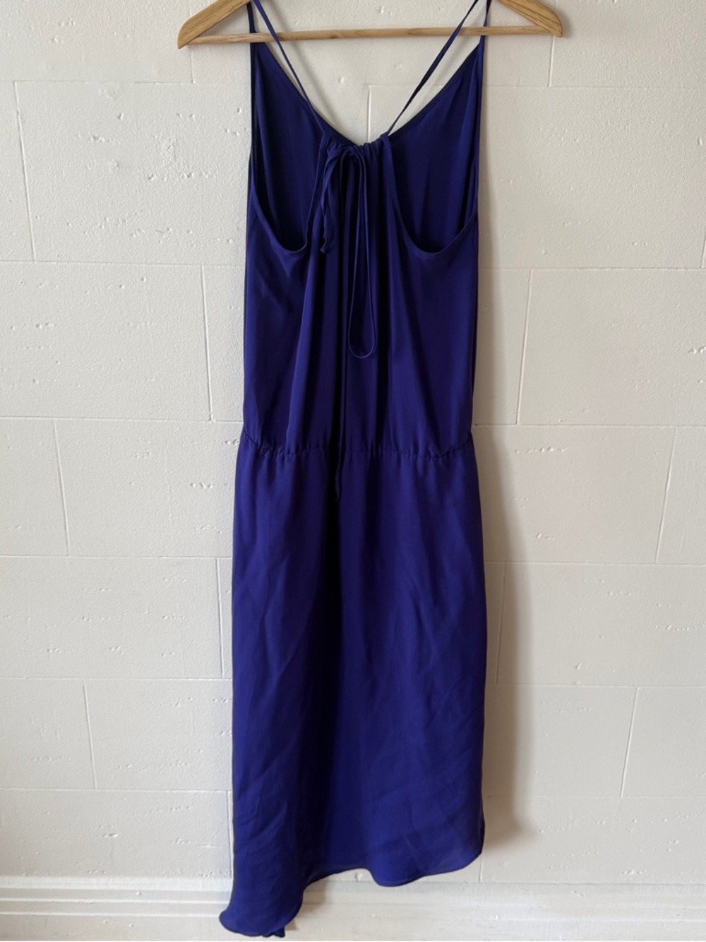 MASON | Silk Summer Slip Dress Blue Asymmetrical Hem | Size 6 - Picture 8 of 12